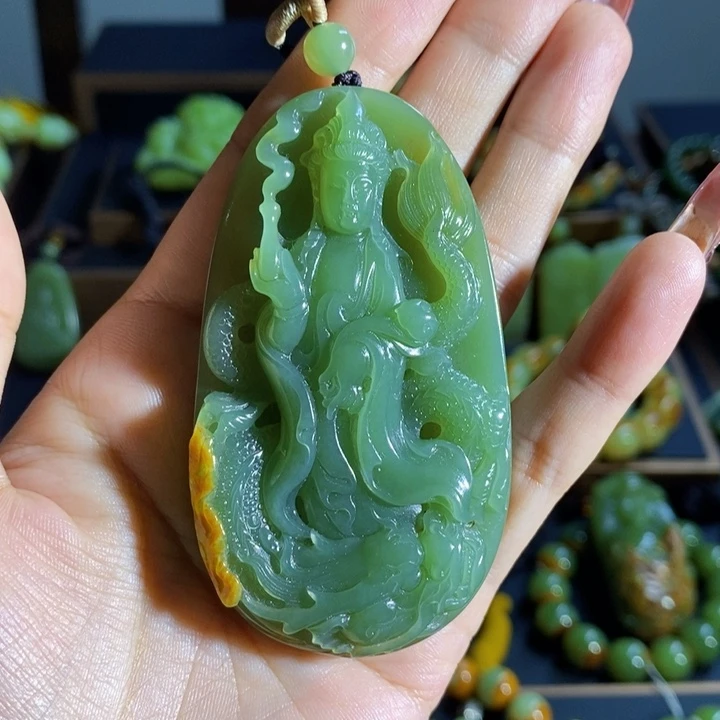 和田玉吊坠(赠链)未镶嵌用****0