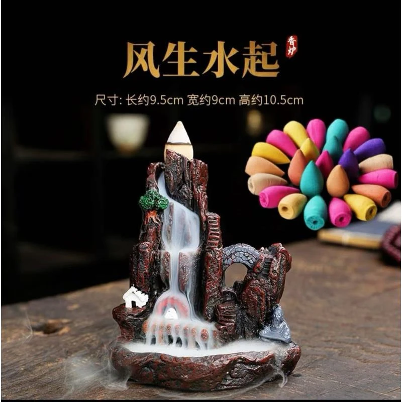 [新疆包邮】古风倒流香炉配60粒倒流香和香夹可作室内摆件