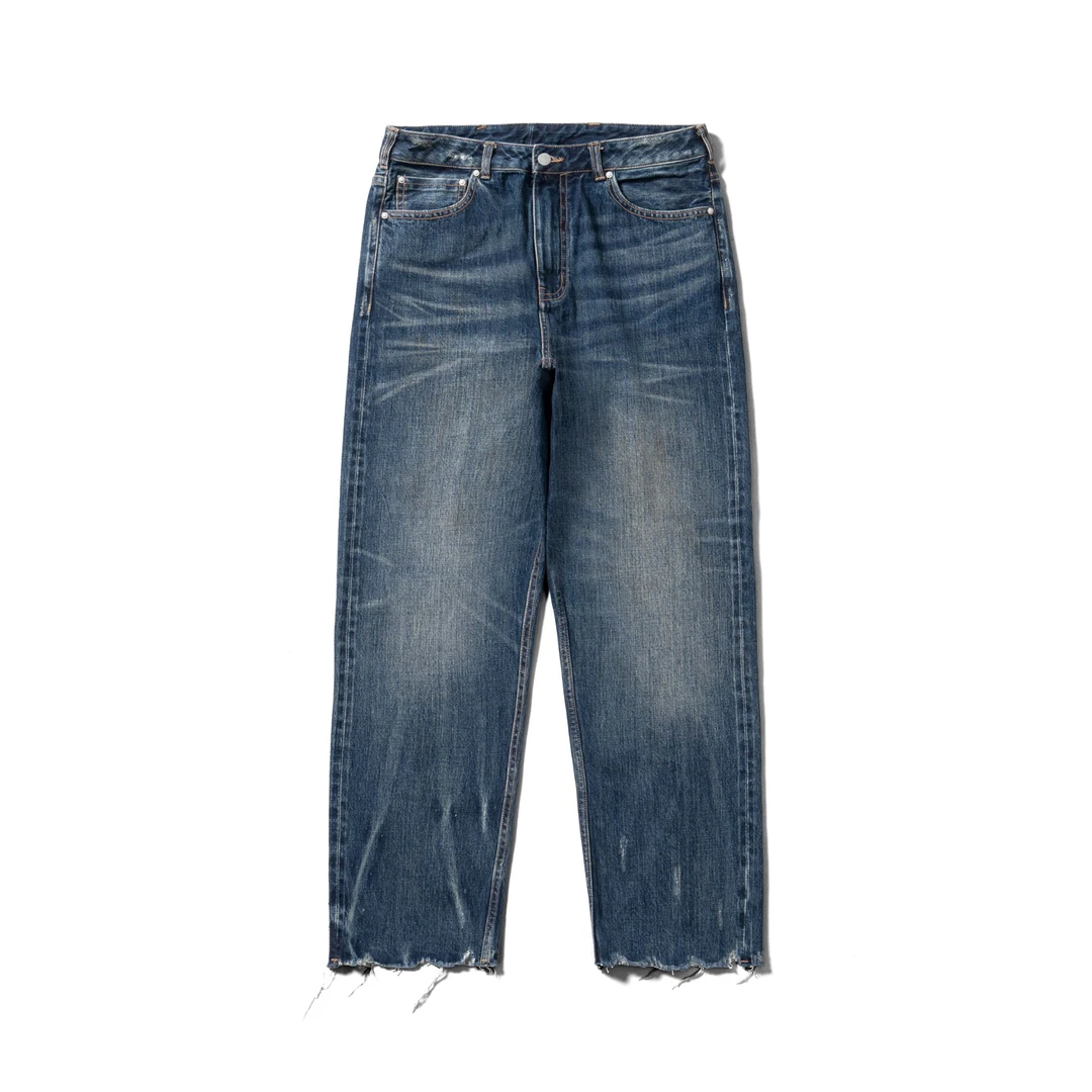 AKIRUNO RRL同款 毛边重工高端水洗牛仔裤 50088