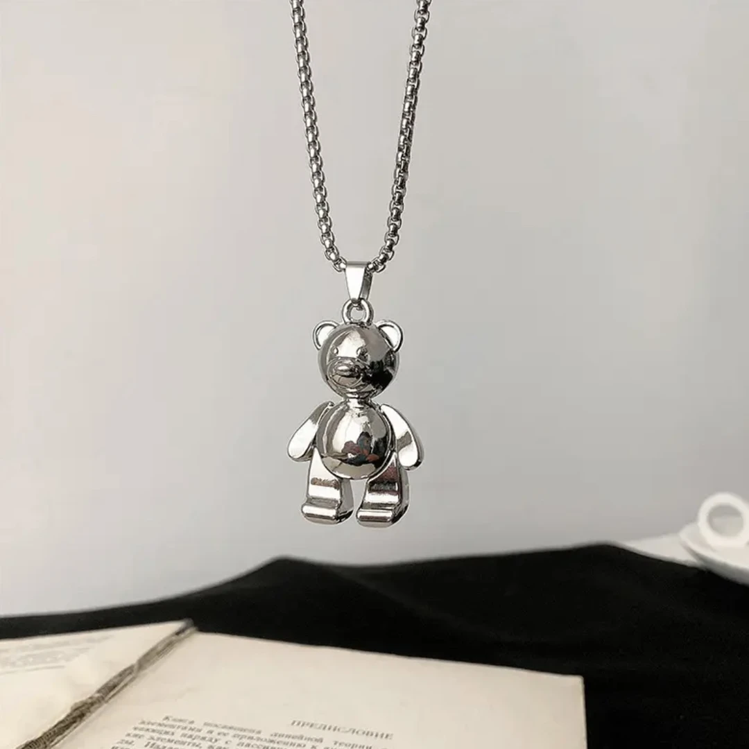 钛钢项链 时尚小熊项链
