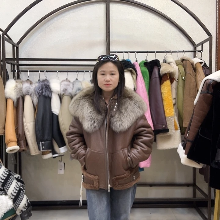 真皮皮衣皮毛一体雪顶130斤以内备注身高体重