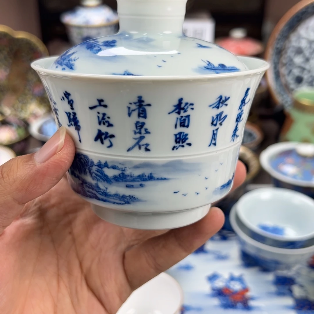 大***头瓷片景德镇手工手绘陶瓷