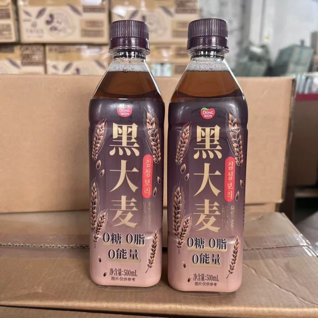 韩国进口DONGWON黑大麦植物饮料500ml*5瓶0糖0脂0能量麦香浓郁