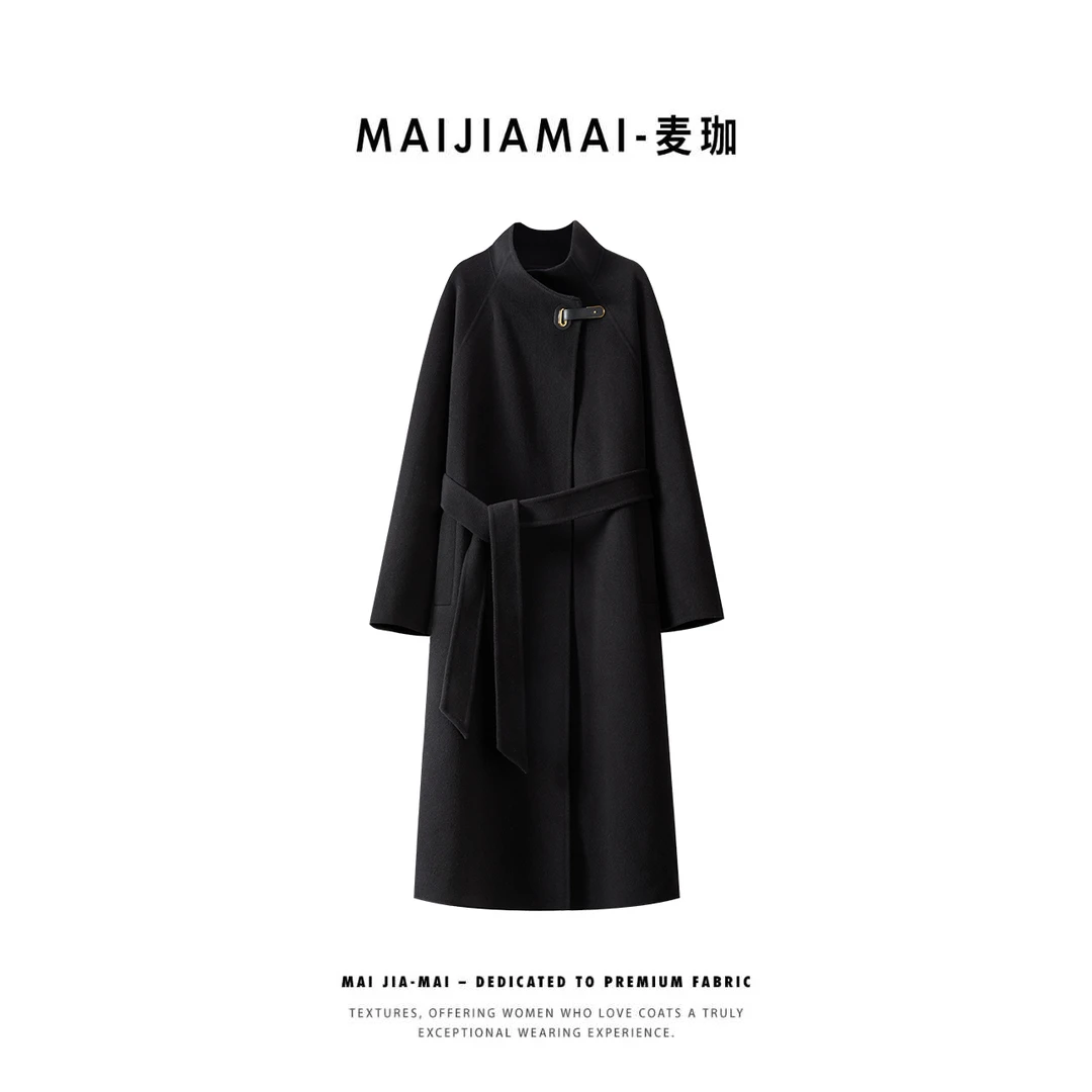 【长期主义】MaiJIA MaiArtIdeas秋冬立领皮扣羊毛大衣外套9755