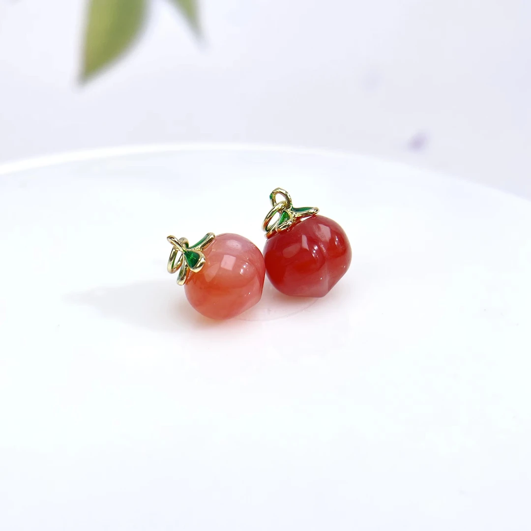 玉美人菲菲~S925玛瑙桃子吊坠~多样性发一