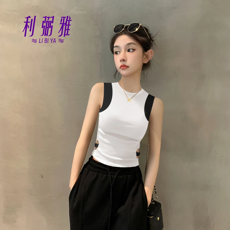 2025新款夏季白色无袖背心吊带女内搭外穿短款黑色设计感小众上衣