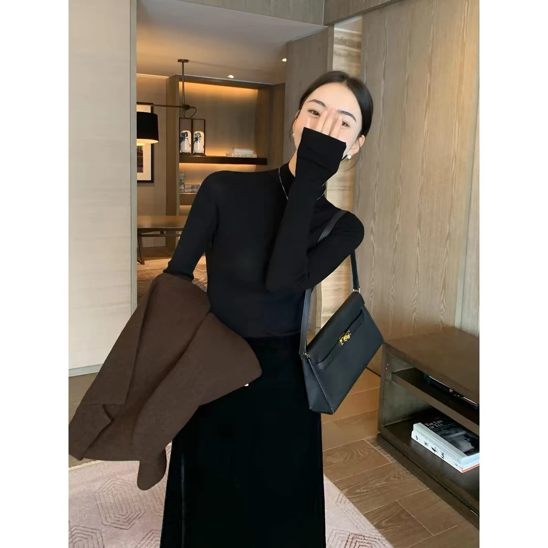 半高领时尚显瘦打底衫