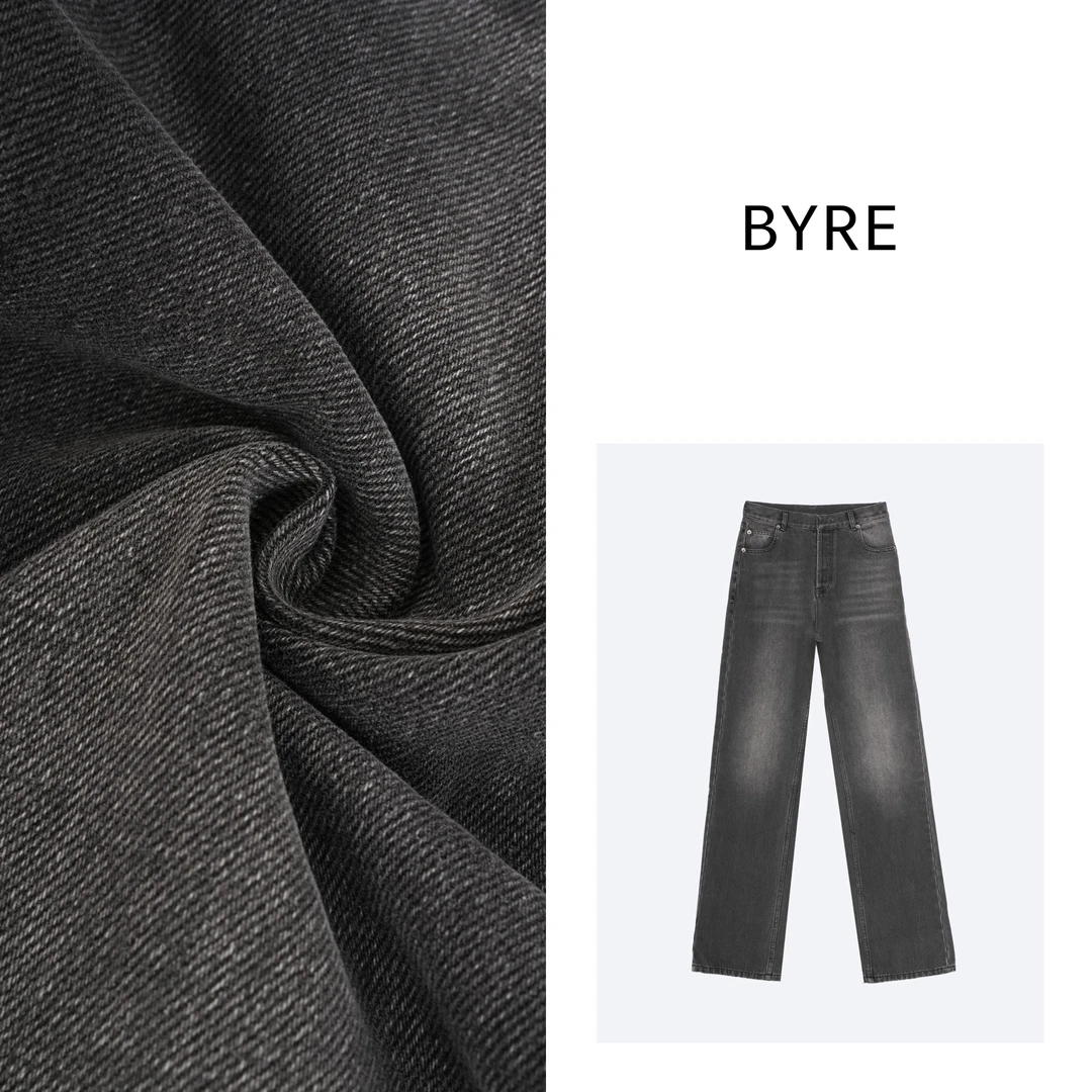 BY157 lady高腰灰色牛仔裤