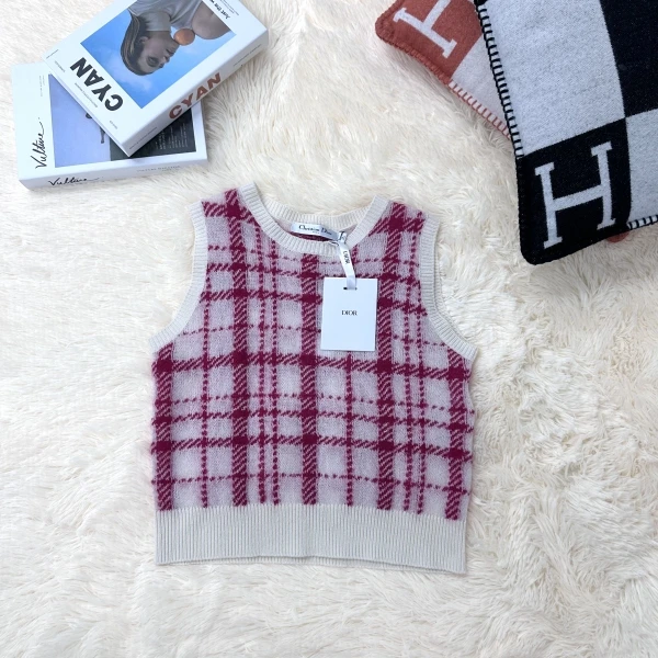 妃鱼/迪奥/丝缎、羊毛、亮片/背心/95新/M一三零