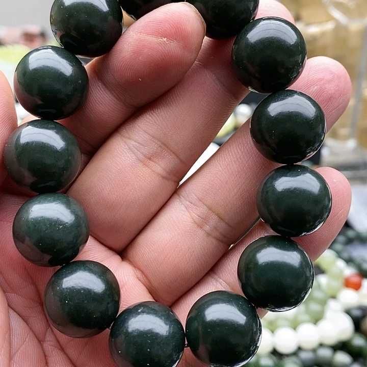 【闪购商品】未镶嵌手串和田玉18青玉有结构