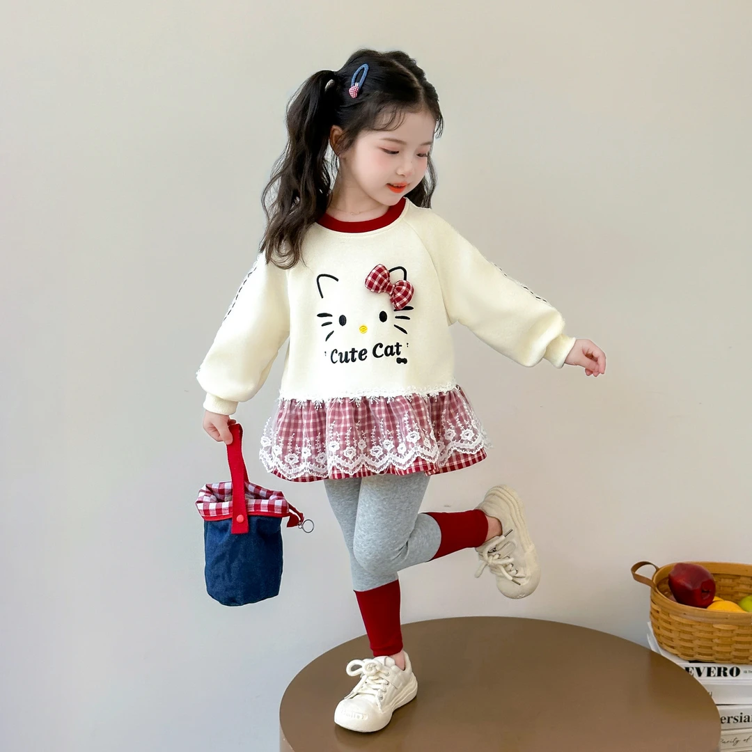 女童秋装套装儿童装洋气卫衣休闲两件套2025新款小女孩春秋装衣服