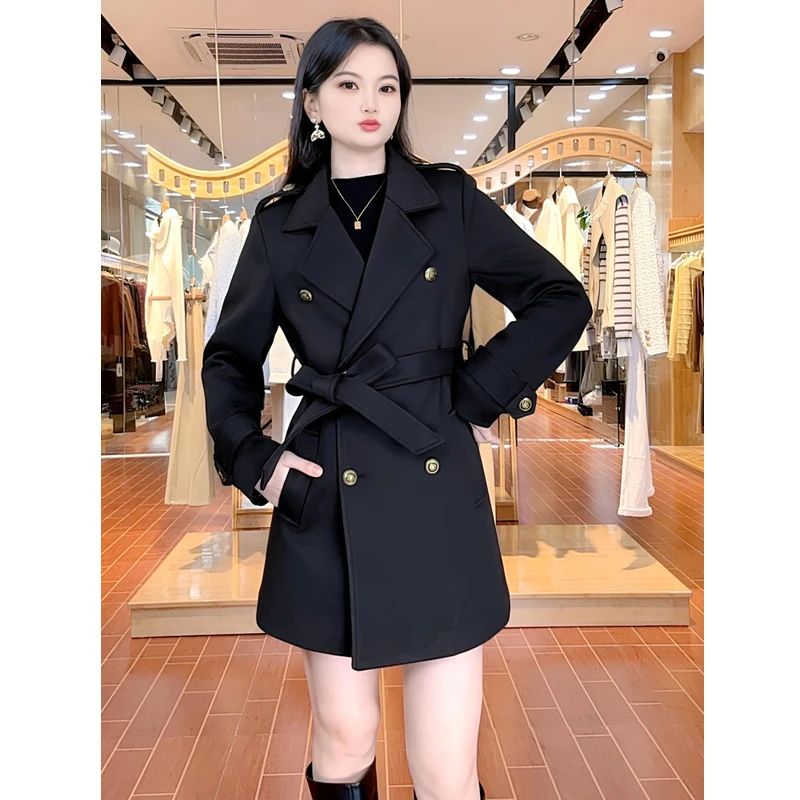 ASY/2024冬季新款赫本高级感轻奢名媛风呢子大衣