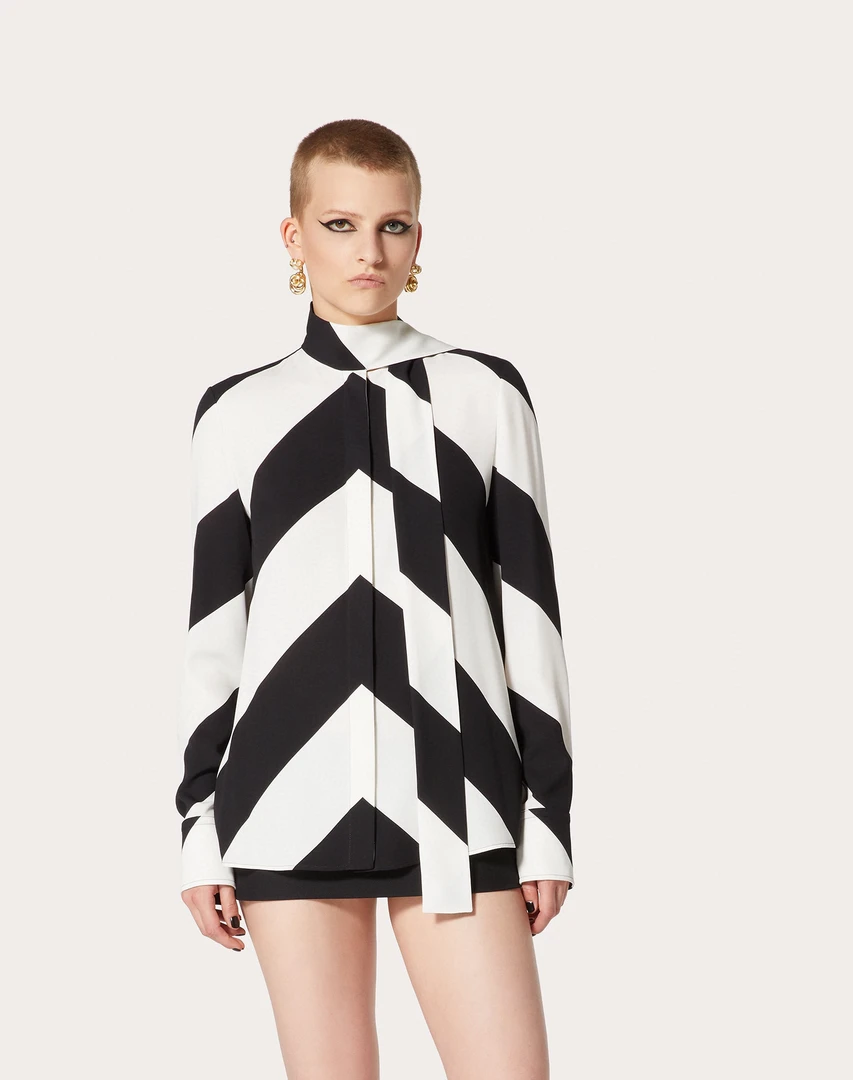 华黑白拼色真是衬衣