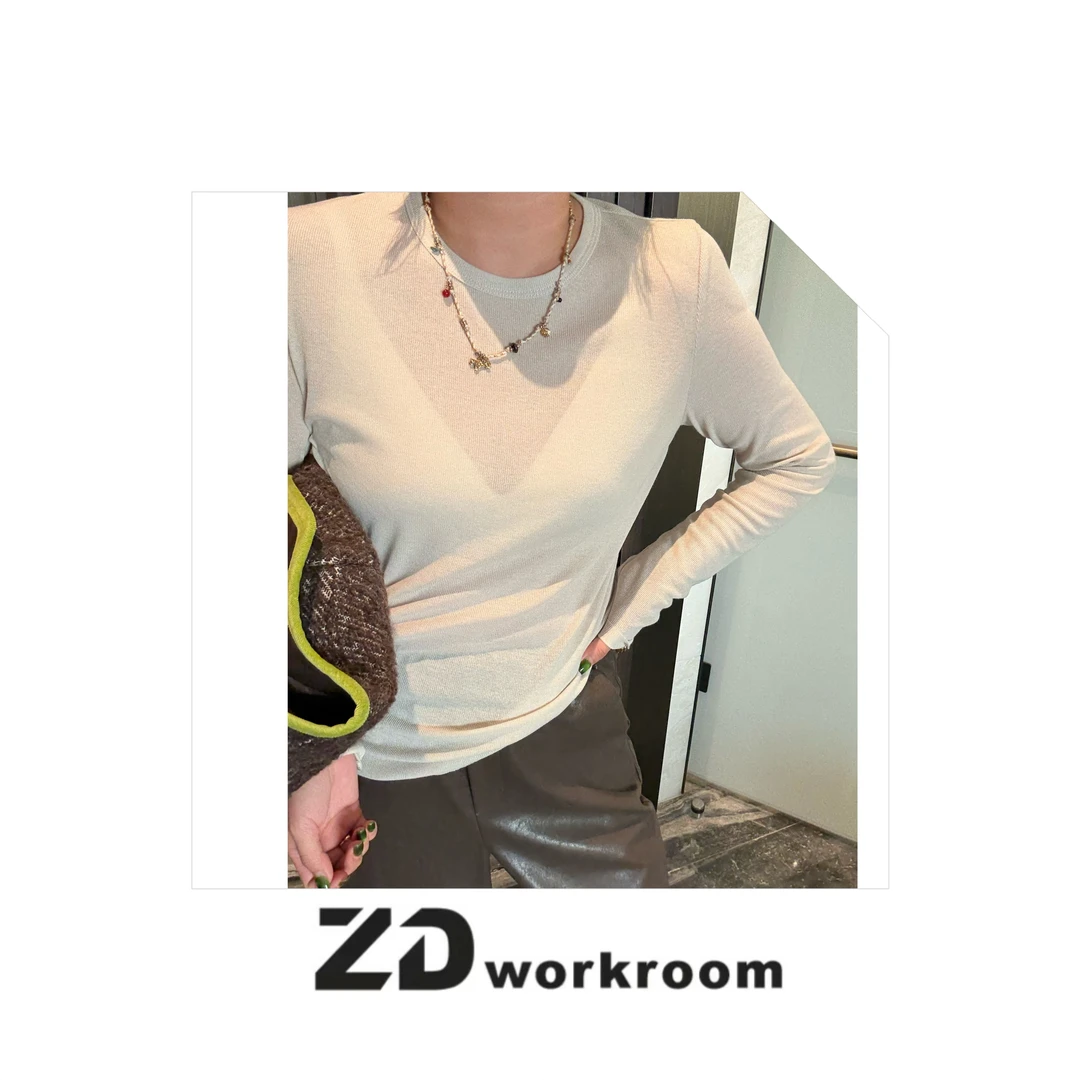 【Z.D/WORKROOM】25/26秋冬空气感修身显瘦百搭圆领长袖打底衫