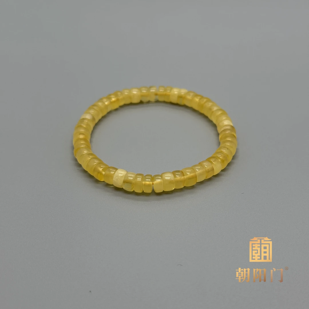 【D7772】天然原矿蜜蜡琥珀单圈6.7mm左右片珠满蜜