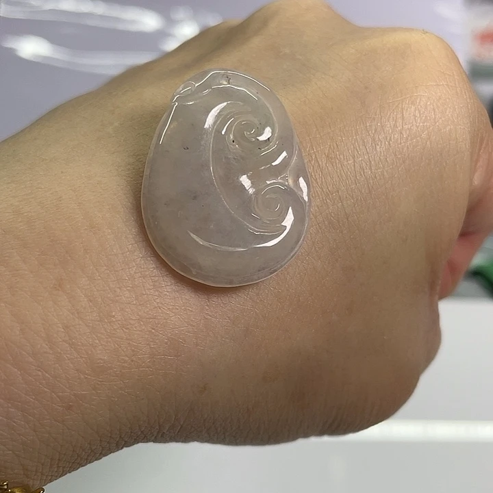 颈饰未镶嵌翡翠A货缅甸翡翠如意吊坠