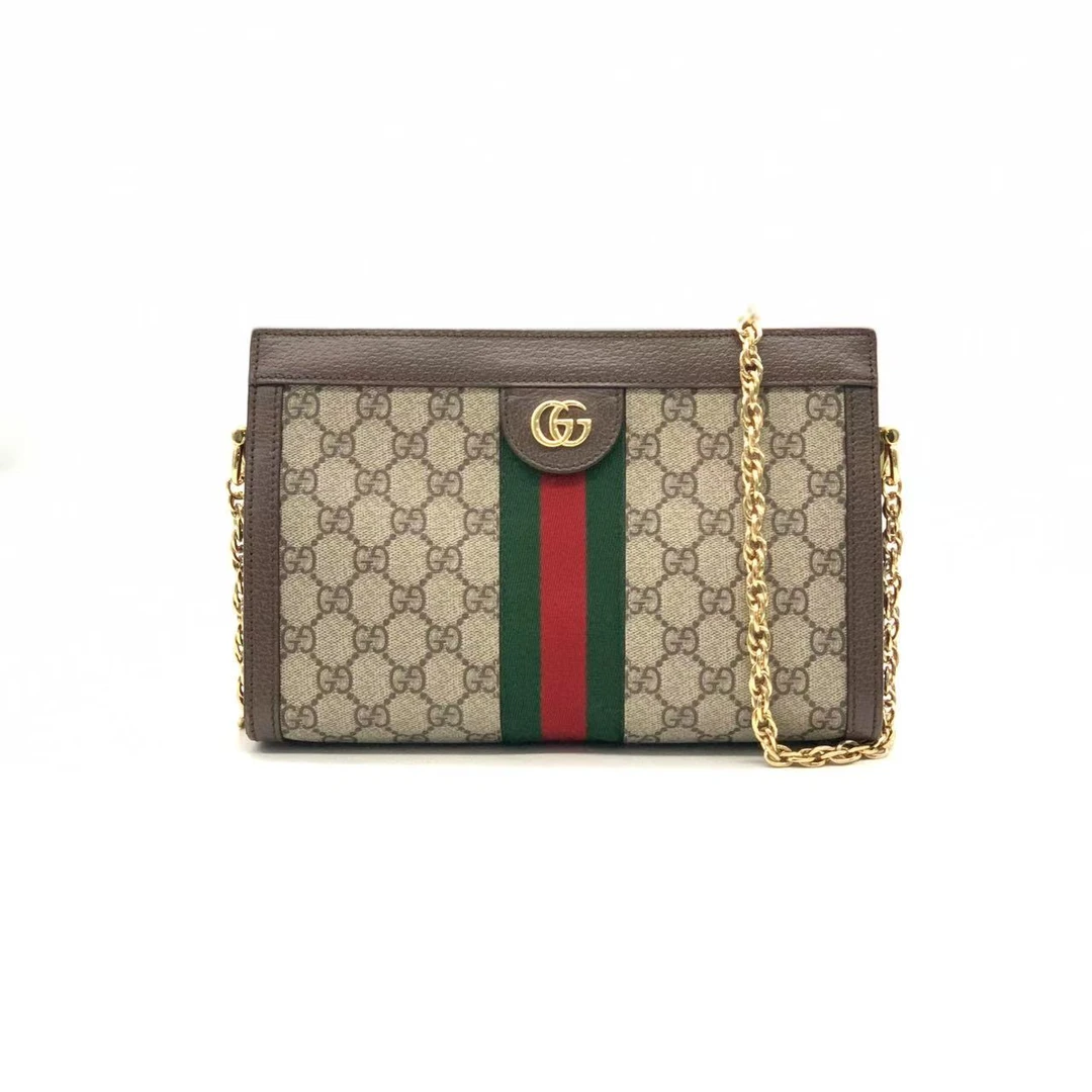 99新 GUCCI/古驰 古驰/经典老花小号夹子链条包/时尚奢侈小号女士