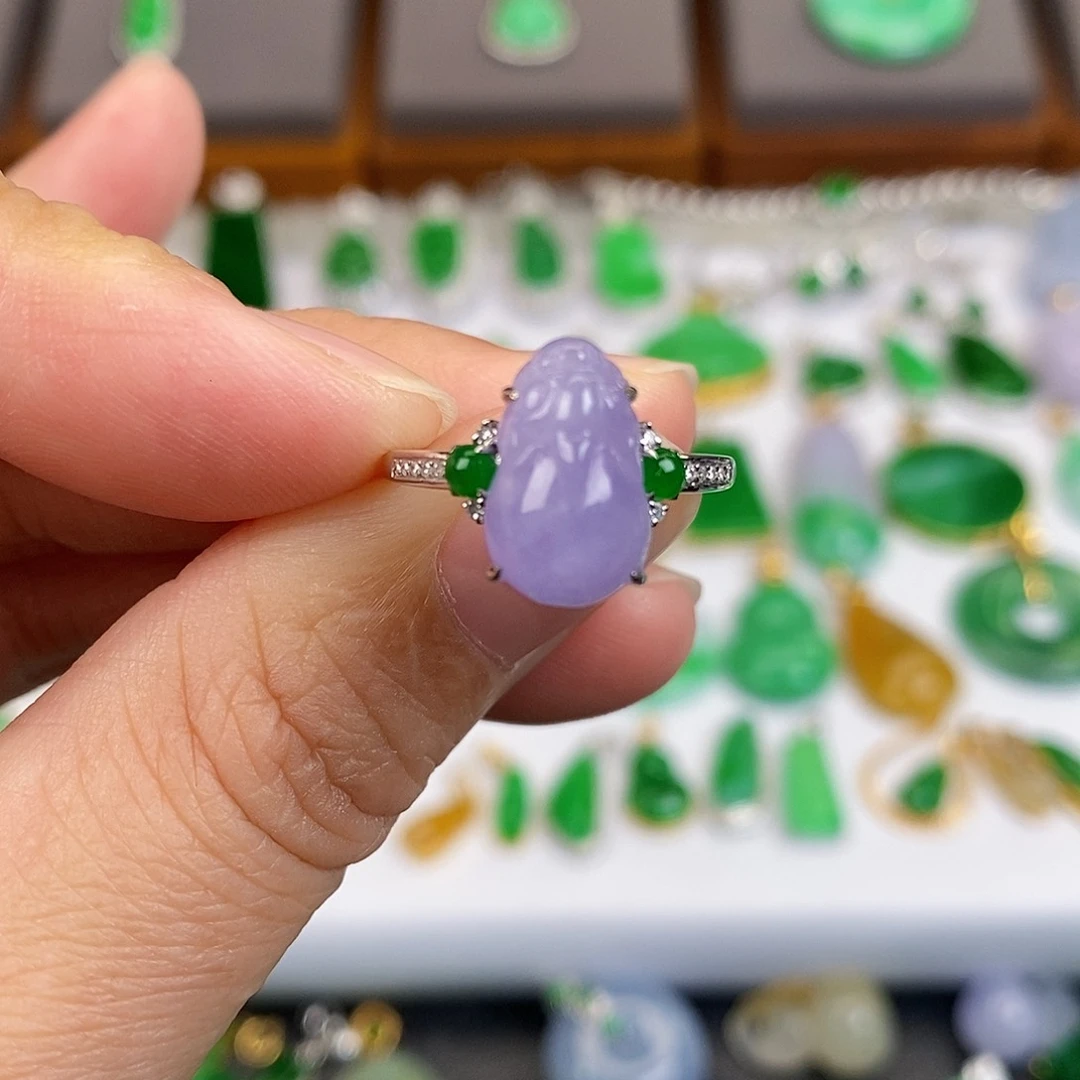 吊坠(不含链)18K金镶嵌翡翠14#