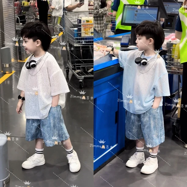 【现货】Jimmy妈童装 清凉一夏 夏季儿童轻薄透气可拆卸项链短袖T恤