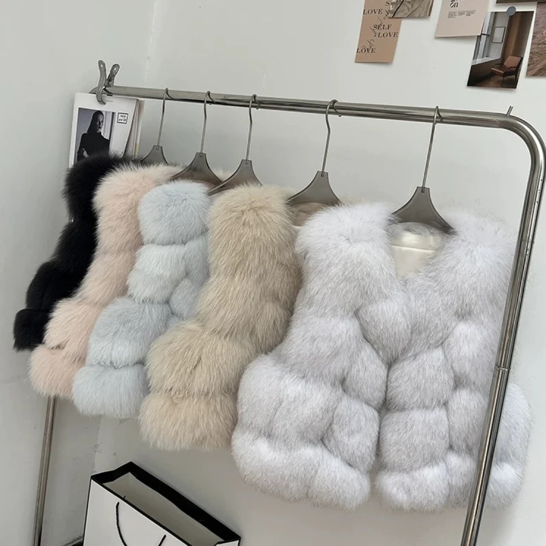 狐狸毛皮草外套女整皮马甲2025年新款小个子短款，夫人不爱荔枝