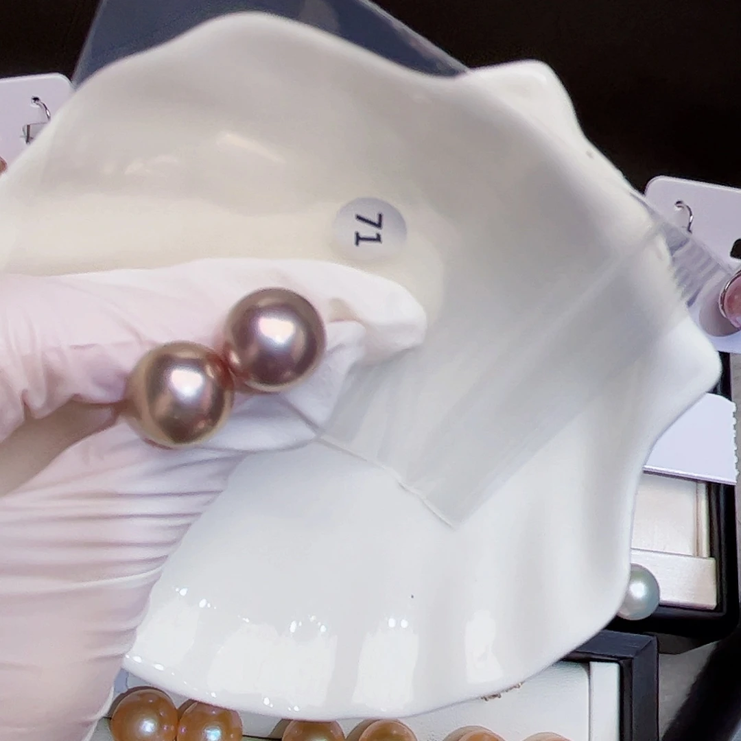 淡水珍珠耳饰银S925镶嵌