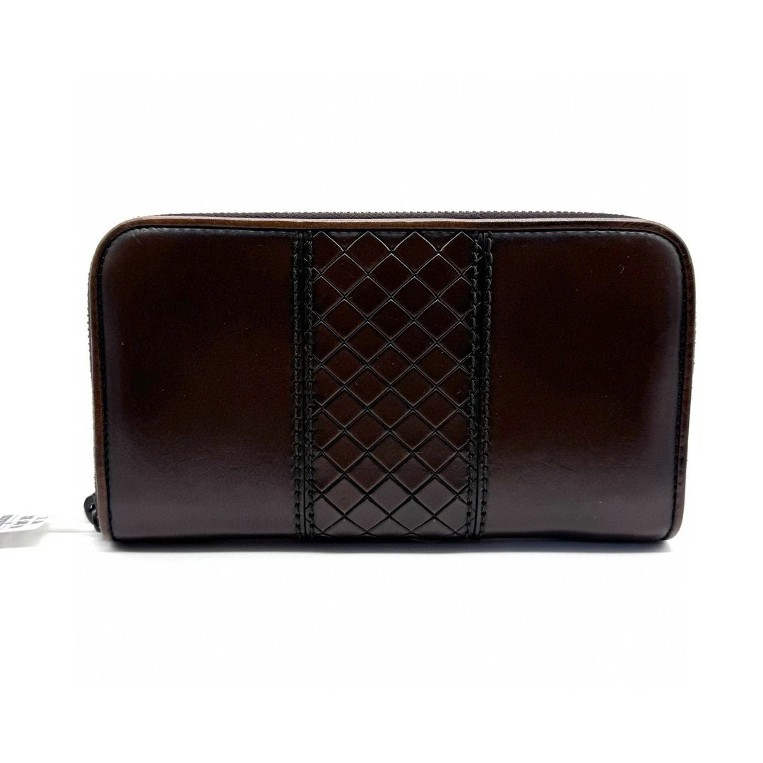 95新 BOTTEGA VENETA/葆蝶家 BV葆蝶家 棕色拉链钱包 尺寸19/11