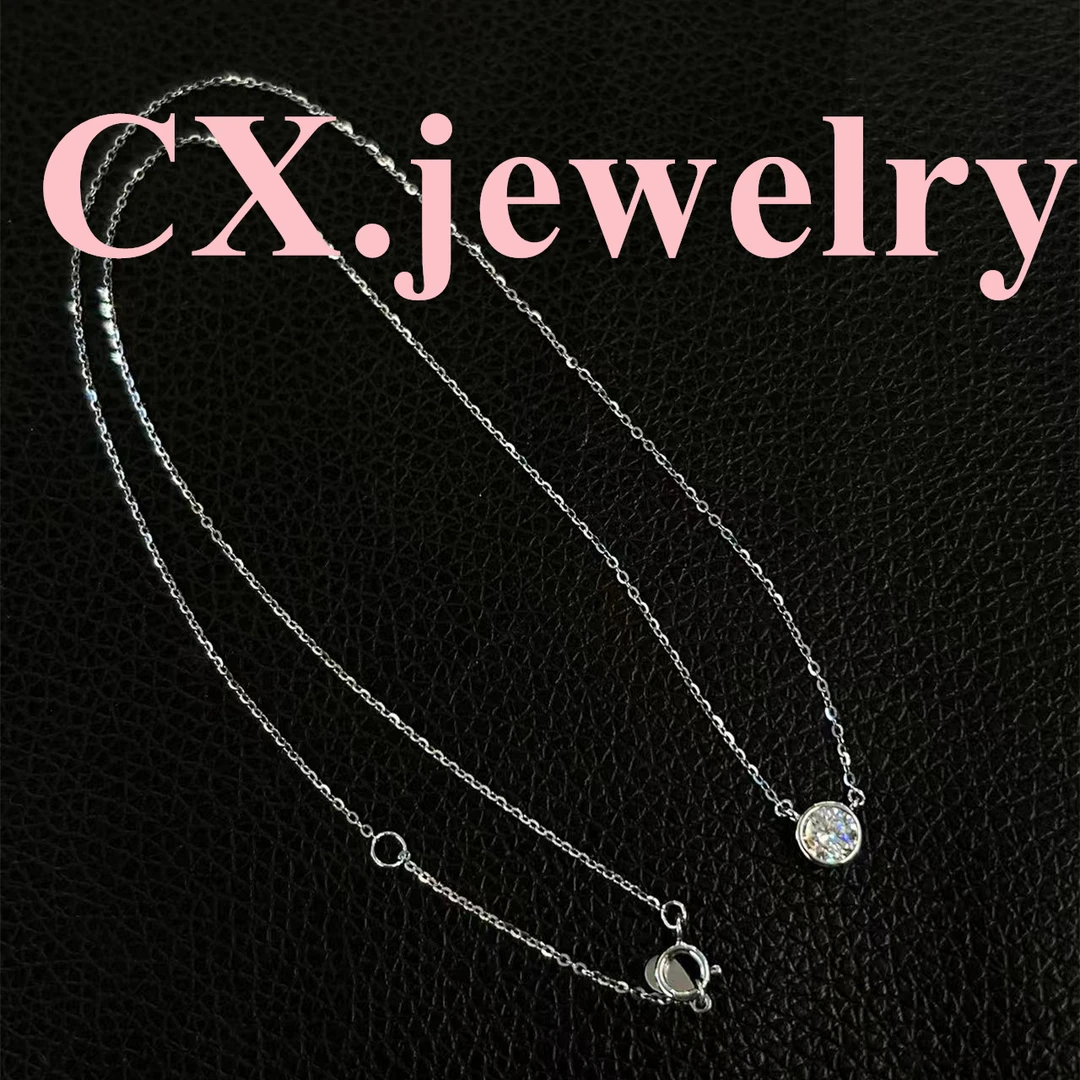 坠链均925银莫桑石 纯银项链 3204