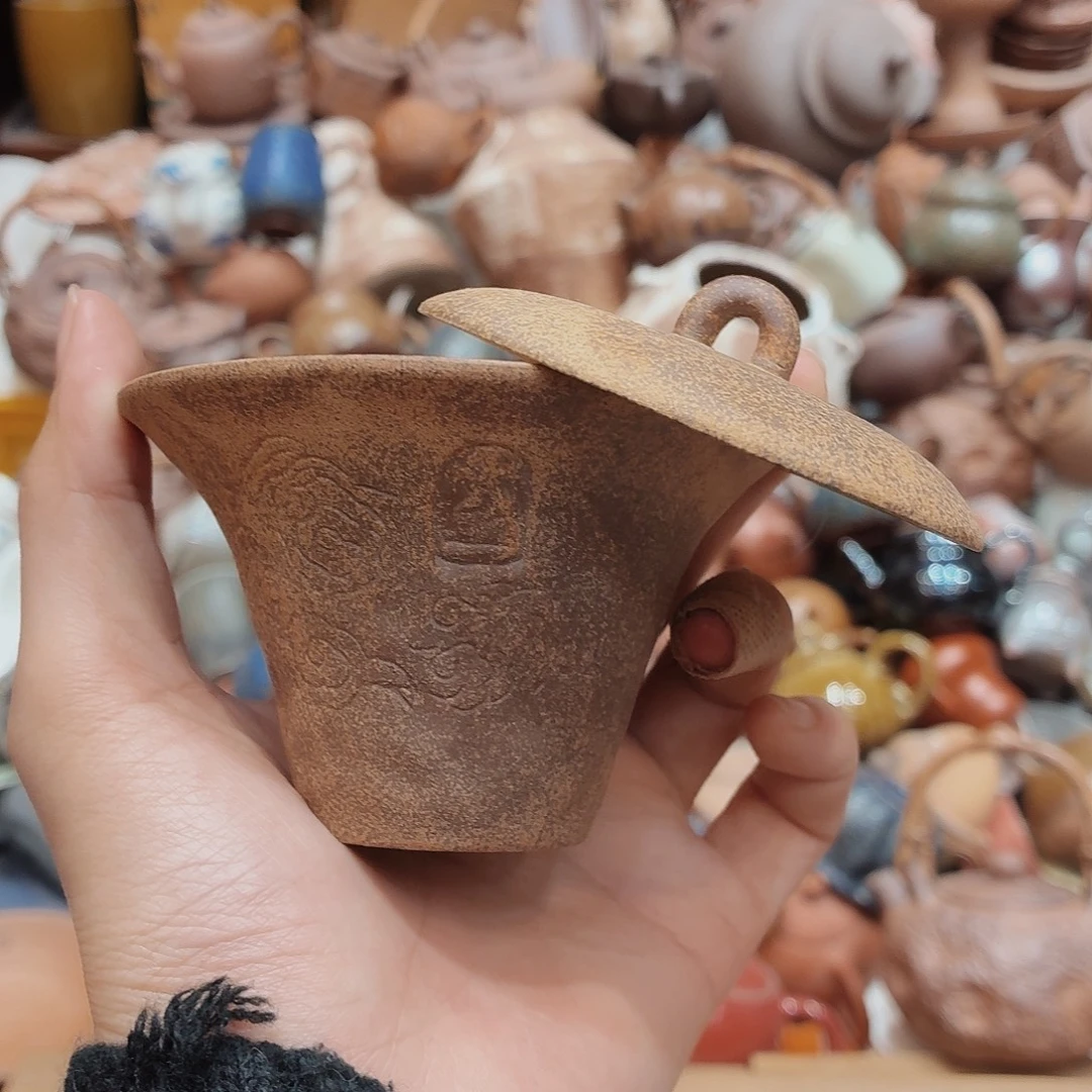 柴烧老岩泥高温茶器皿