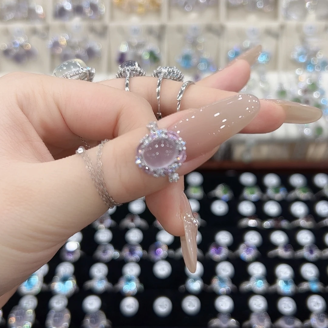 *****萤石戒指银S925镶嵌