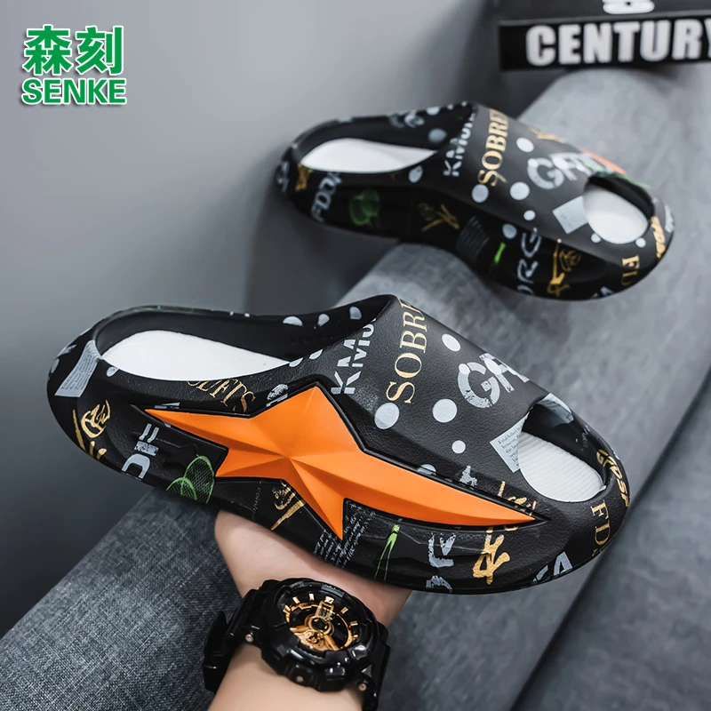 森刻凉鞋2025夏季新款情侣潮鞋耐磨防滑沙滩鞋舒适透气百搭凉拖鞋