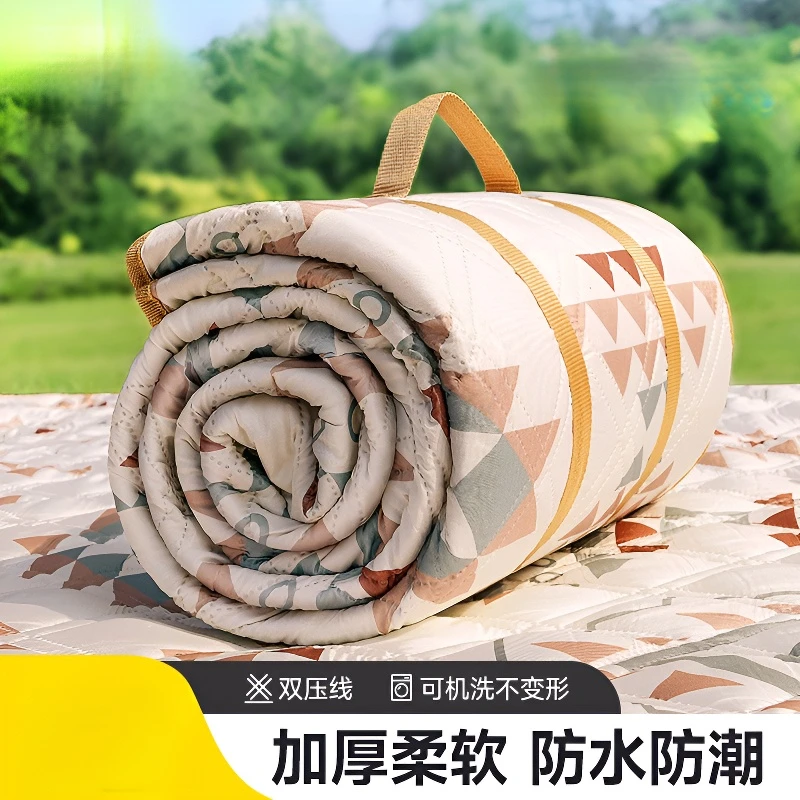 野餐垫加厚带铝模户外露营帐篷折叠便携防水帐篷垫加厚防水沙滩垫