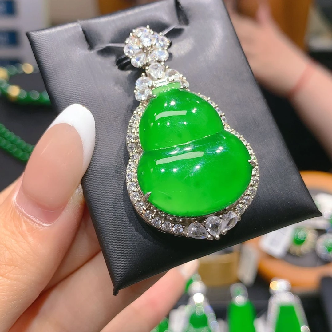 【闪购商品】颈饰银S925镶嵌翡翠4柒姐