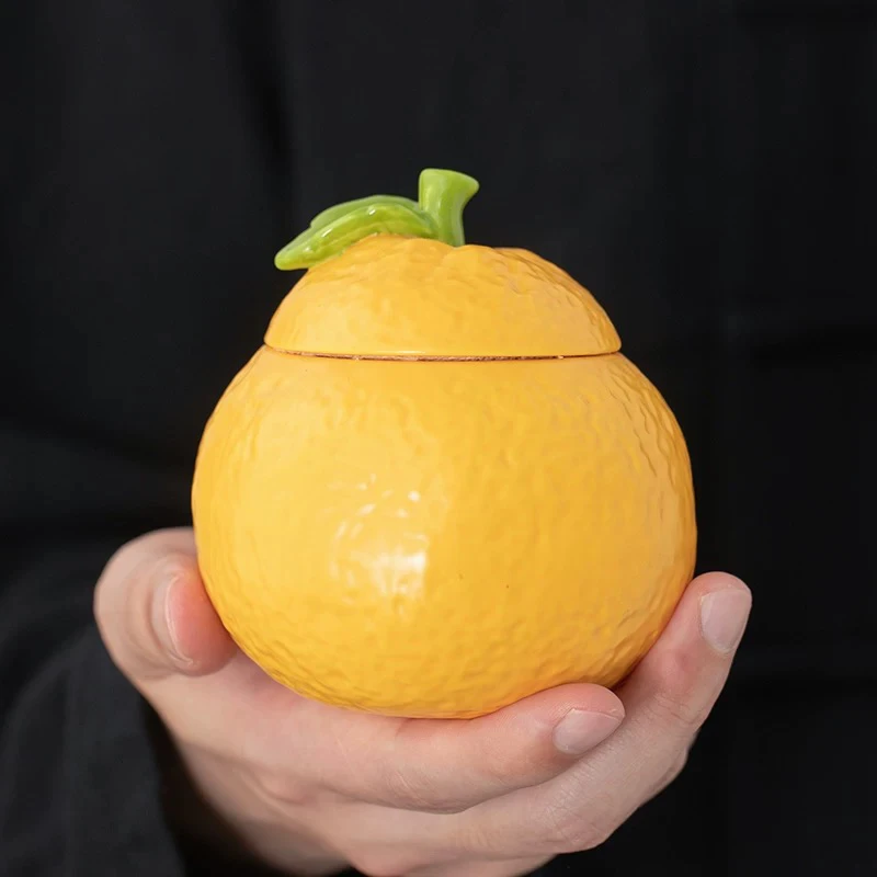 黄色橘子小茶叶罐G6K1
