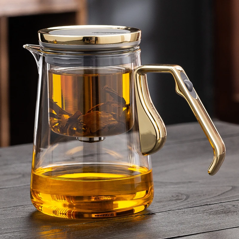 顶壶大容量飘逸杯全玻璃内胆新款磁吸泡茶壶高档茶水分离功夫茶具