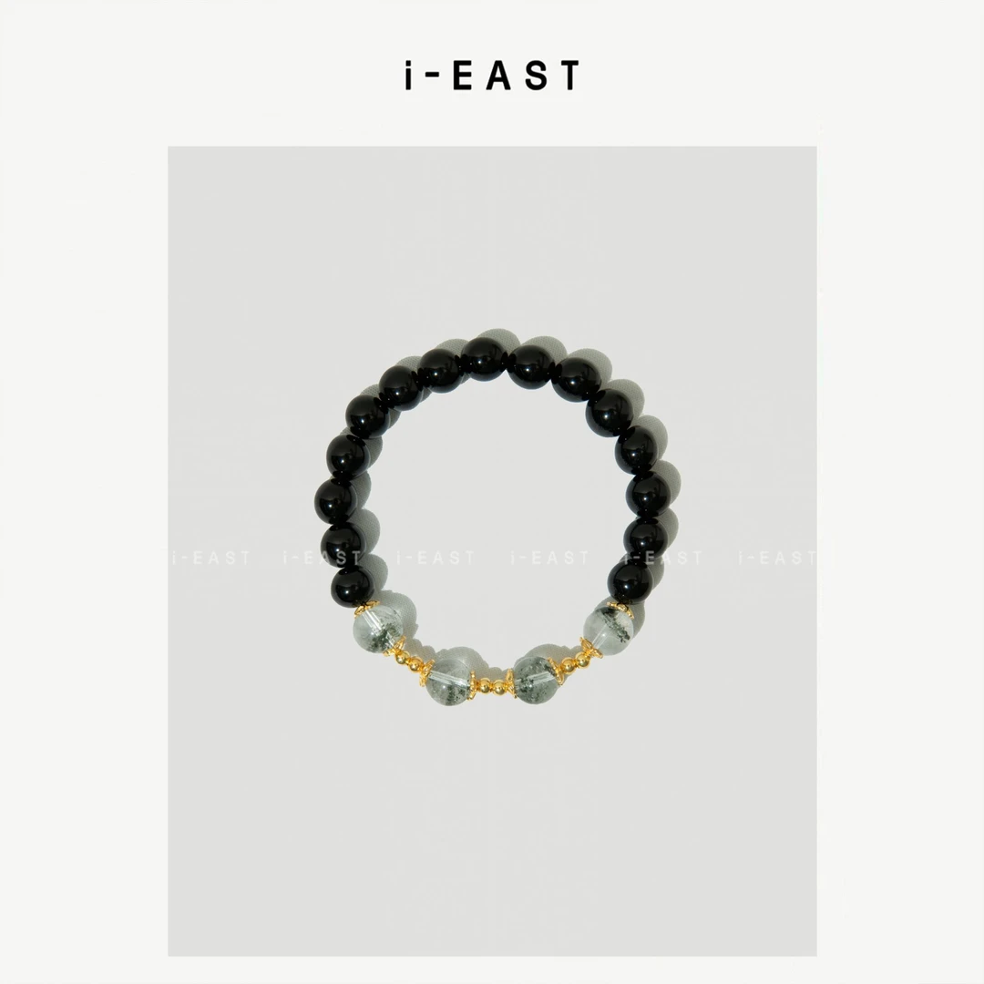 钛钢手链 i-EAST 蓝金梦夜~新中式撞色串珠手链-5X  PS8327