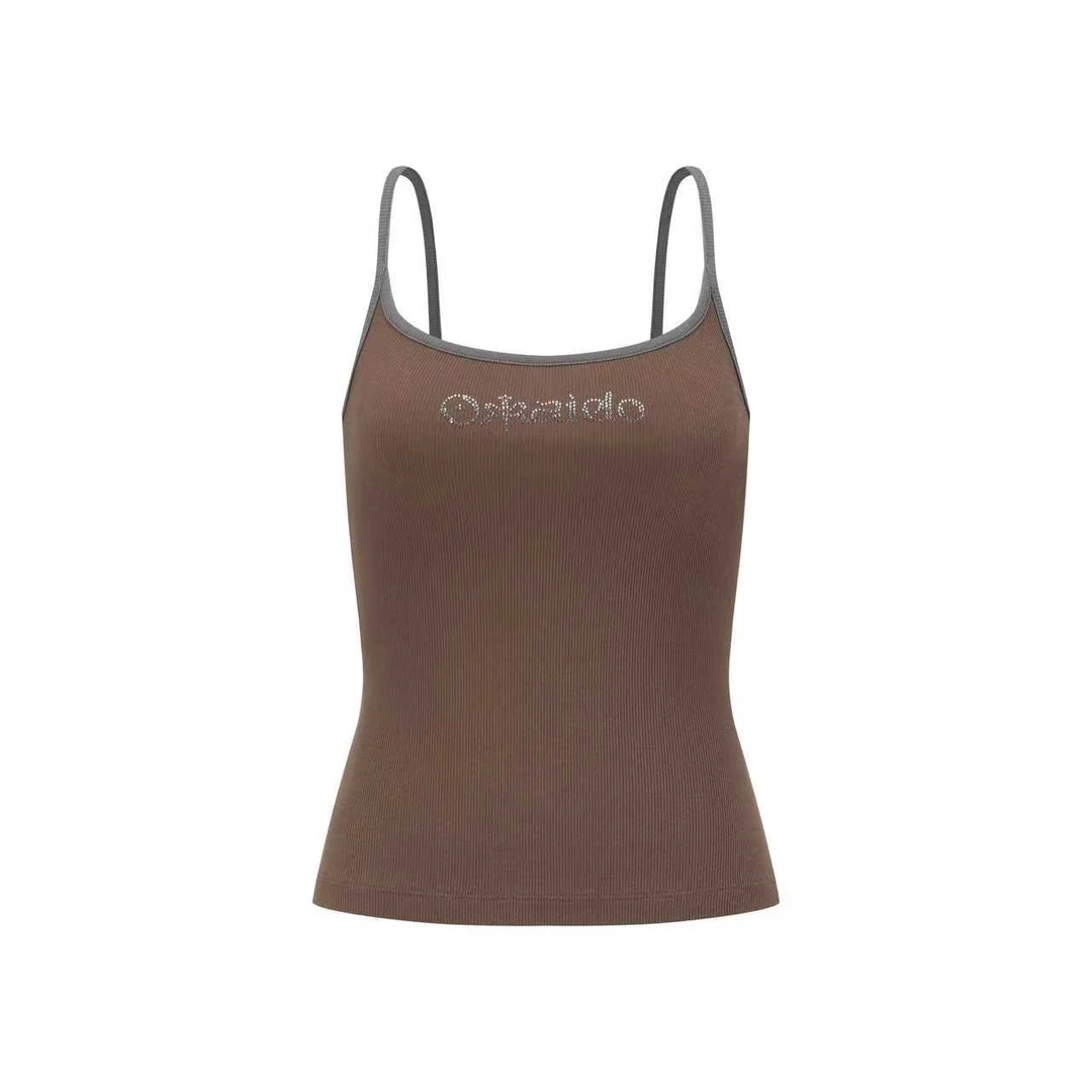 Okkaido Mocha Rib Top 摩卡棕螺纹吊带