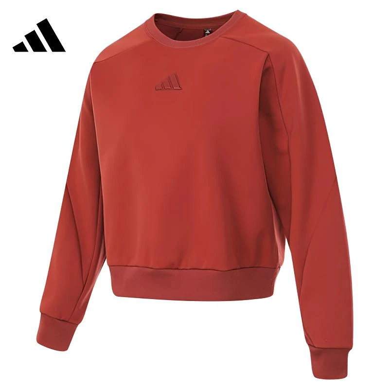 Adidas阿迪达斯女子秋冬新款运动训练休闲红色卫衣套头衫JM8763