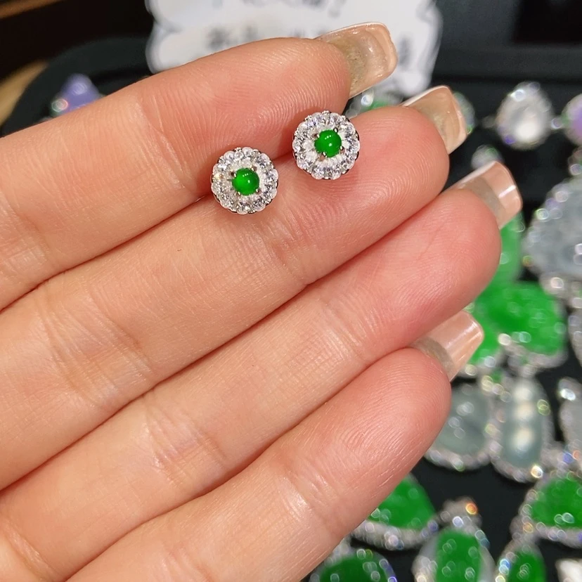 【闪购商品】翡翠耳饰未镶嵌天然翡翠