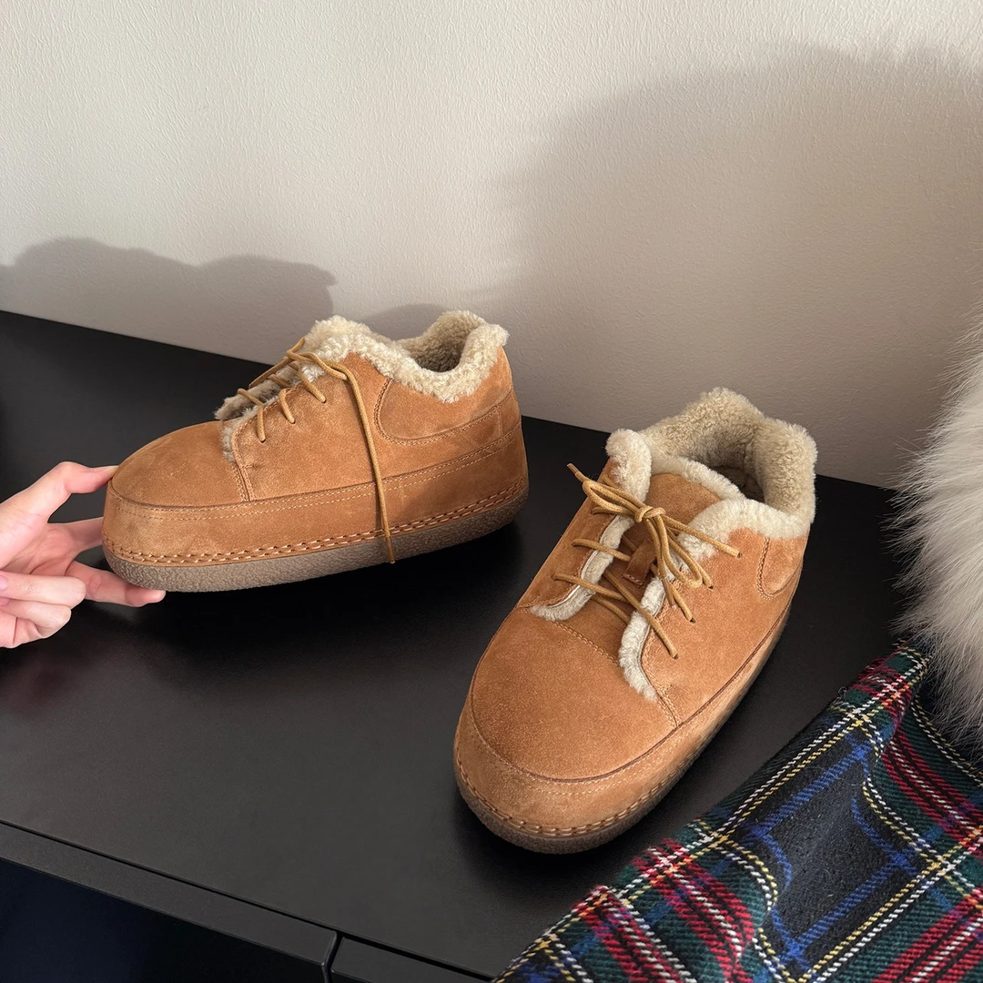 【增高7CM】羊皮毛一体小胖丁雪地靴女冬季厚底胖娃娃可爱羊毛鞋