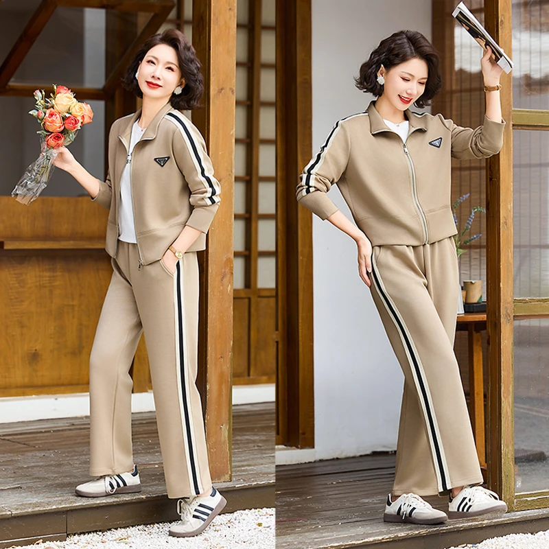 妈妈装2025春夏新款炸街休闲运动服两件套阔洋气时尚显瘦优选