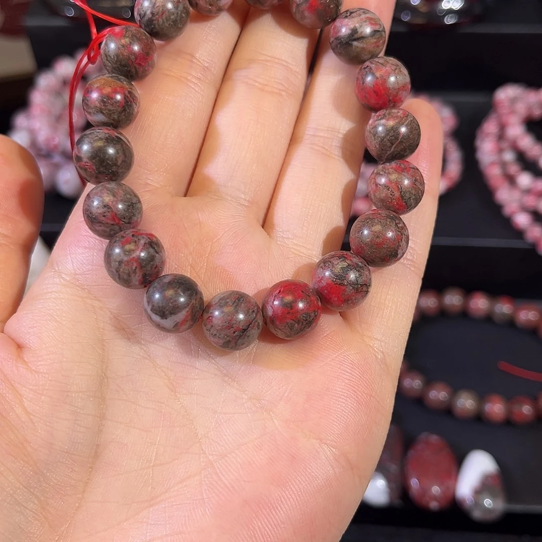 天然辰砂天然朱砂原石手串