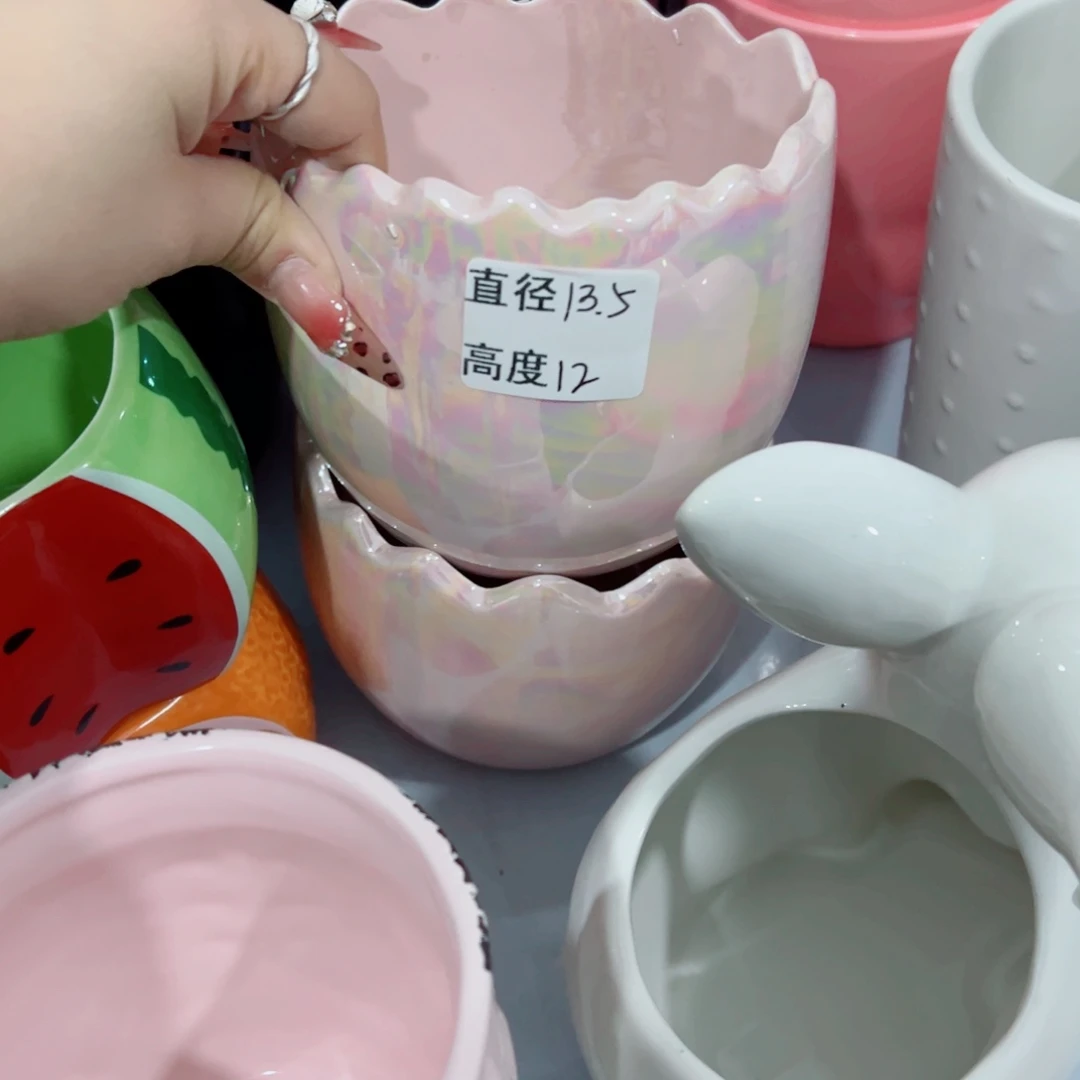 有孔，陶瓷花盆满10米包邮发货