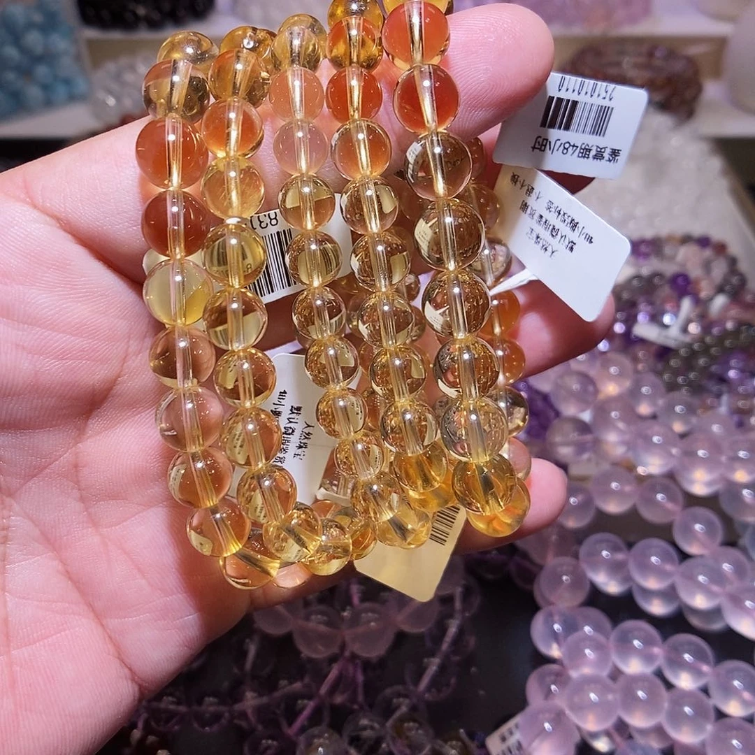 水晶手链未镶嵌黄水晶7-9mm/克20年