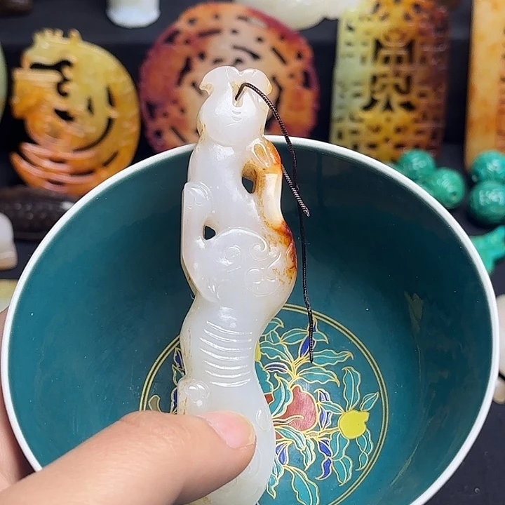 玉***痴瓷片精美摆件挂件