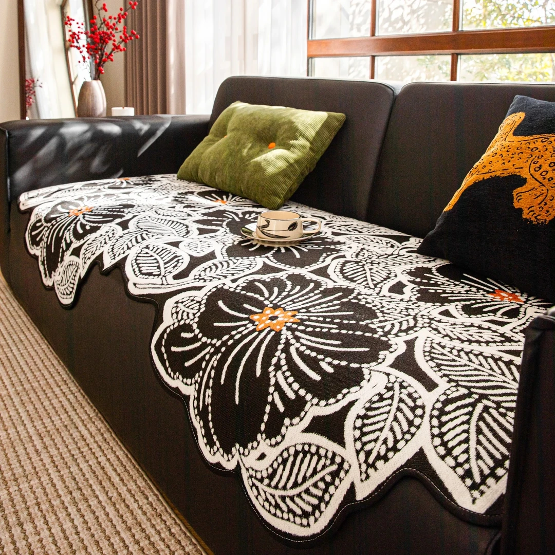 足姿不规则四季通用沙发垫法式复古雪尼尔坐垫子防滑高级感沙发巾