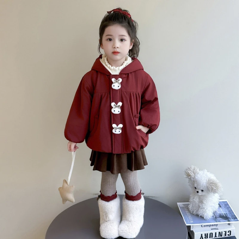 巴拉巴拉男孩女孩女小童加绒外套秋冬季韩版加厚保暖连帽卡通上衣