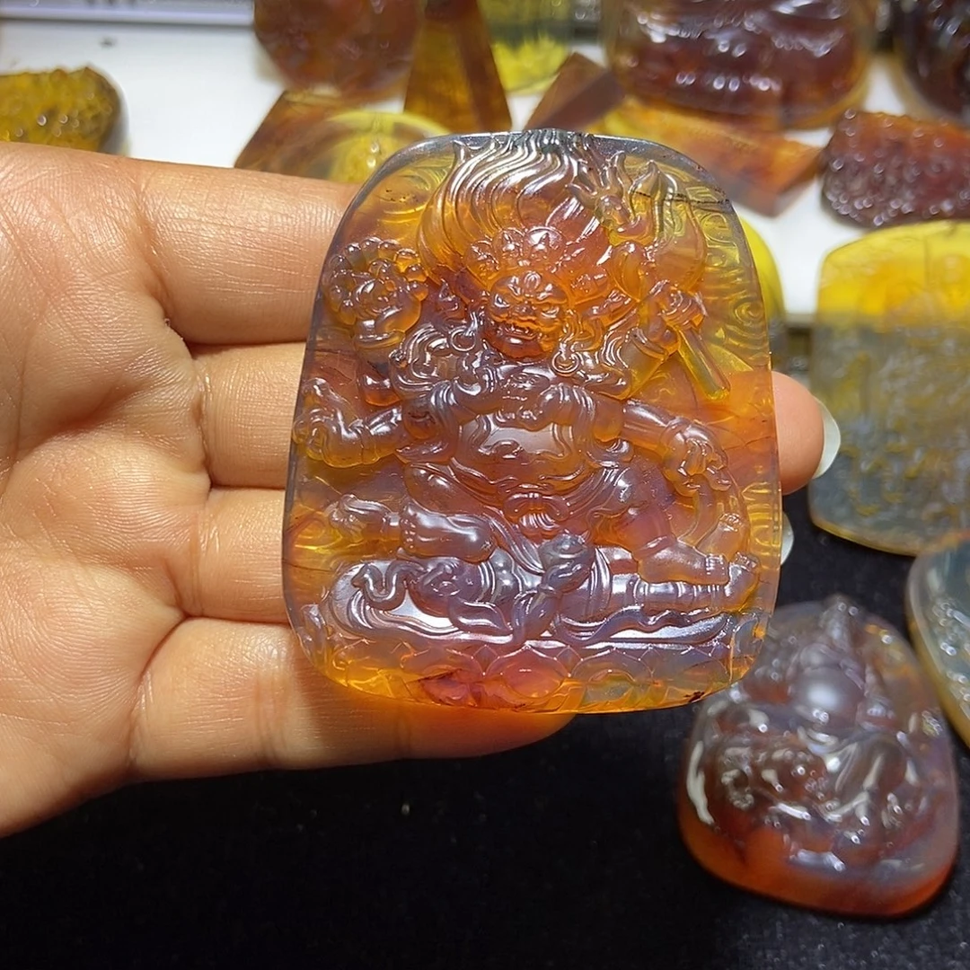 琥珀未镶嵌颈饰大黑天-37