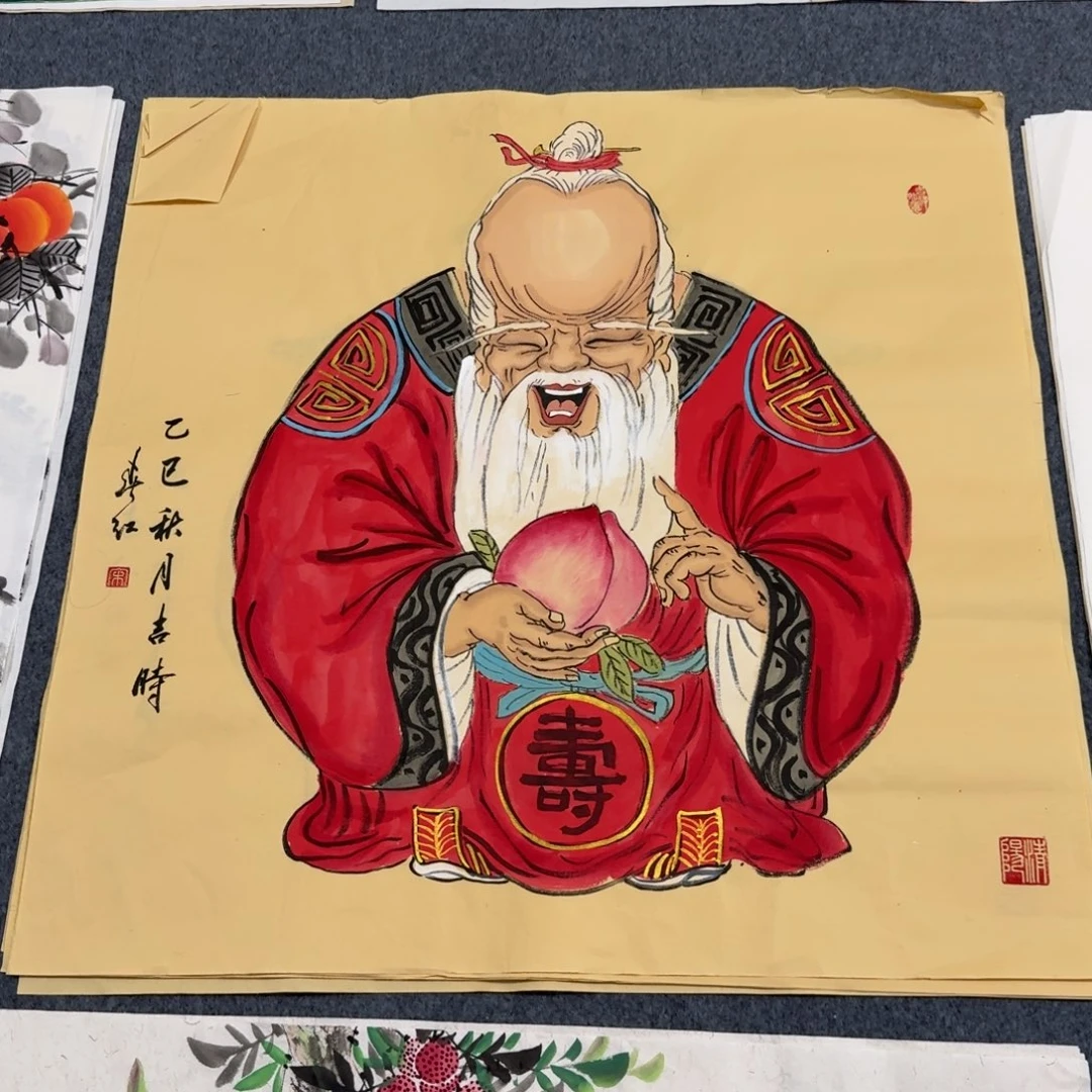 国画四尺斗方70X70纯手绘作品