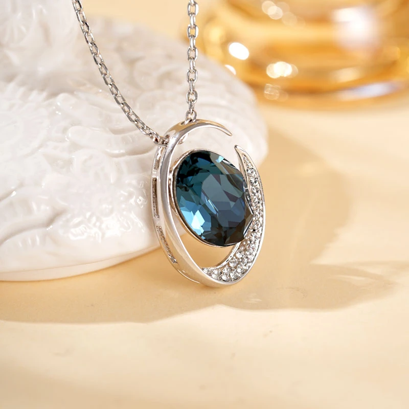 合金仿水晶项链 仙女简约气质设计感项链