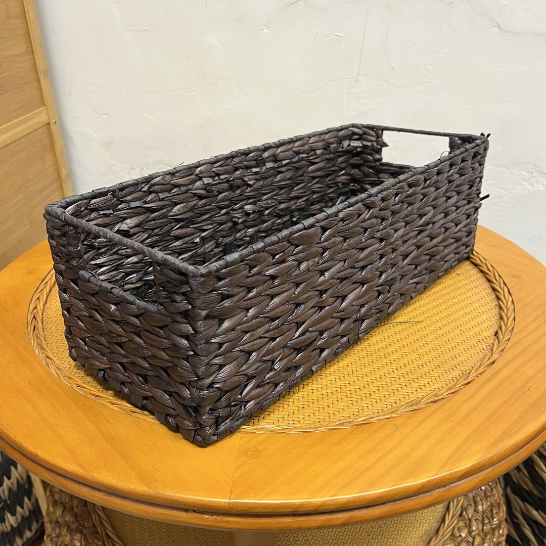 1662号蒲草编织收纳筐40*17*12（有瑕疵介意勿拍）